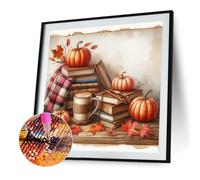 Hot Cocoa with Book 5D DIY Square Full Drill Dimond Paintings Wall Decor35x35cm