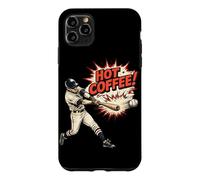 Hot Coffee Baseball Comic Retro Sports Humor Case for iPhone 11 Pro Max