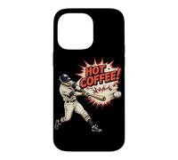 Hot Coffee Baseball Comic Retro Sports Humor Case for iPhone 14 Pro Max
