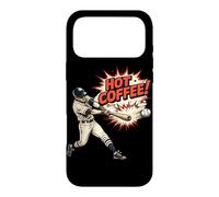 Hot Coffee Baseball Comic Retro Sports Humor Case for iPhone 17 Pro Max