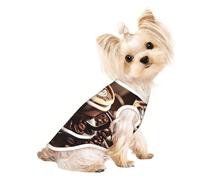 Hot Coffee with Coffee Bean Print Dog Shirt Summer Lightweight Pet T Shirts Soft Breathable Stretchy Cats Dogs Tee Shirt