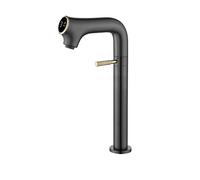 Hot & Cold Digital Bathroom Sink FaucetWhite Basin Mixer Single Lever Brass Tap Gray ShortA Modern Water C forHome Upgrade (Gray Tall A)