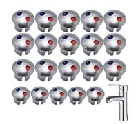 Hot Cold Faucet Indicator - 20 Pieces Replacement Handle Index Buttons | Red and Blue Signs for Bathroom and Kitchen | Shower Valve Accessories for Daily Maintenance