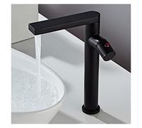 Hot Cold Mixer Bathroom Sink Tap Basin Faucet Brass Gun Metal Deck Mounted Single Hole Single Handle Vanity Water Tapware (Color : 03 Long)