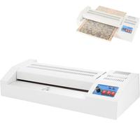Hot & Cold Roll Laminating Machine, 320mm Width 600W High-Speed Motor, Adjustable Temperature, Hot/Cold Switch for A3/A4, Ideal for School Office Commercial Use