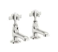 Hot & Cold Twin Basin Taps Chrome