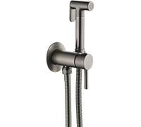 Hot & Cold Wall Mounted Bidet Sprayer for Toilet Handheld Cloth Diaper Sprayer Kit in Gunmetal Gray Adjustable Pressure Easy Install Modern Bathroom Upgrade