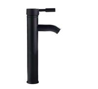 Hot & Cold Water Bathroom Sink Faucet Black Stainless Steel Vessel Sink Mixer Tap Under Counter Basin Faucet Modern Bathroom Fixture (G3/8)