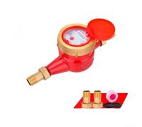 Hot Cold Water Meter DN20 High Temp 90C Rotary Wing Iron Copper Household Solar System Accurate Flow Counter(C)