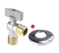 Hot/Cold Water Shut Down Valves Brass G1/2 Turn Angles Stop Valves Push to Connection Brass Plumbing Fitting for Bathroom Cold Water Marker