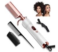 Hot Comb for Wigs Human Hair,Curling Iron with 12 Temp Settings Heating Up to 450°F,Pressing Combs 110-240V Straightening Comb for Curl/Straight