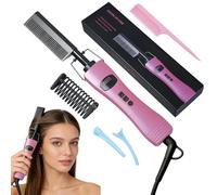 Hot Comb Hair Straightener, Hot Comb for Wigs, Electric Straightening Comb, 280~450℉ Temperatures Adjustable, 60 Min Auto Shut Off, for Wigs, Afro Hair & Beard