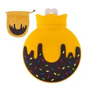 Hot Compress Bag, Hot Water Pack, Silicone Donut Shaped Water Pouch with Donut Pattern - Removable Hot Water Bottle Foot Warmer for Men and F