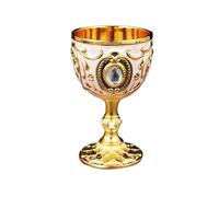 Hot Cup 2Pcs 1. 7 x 2. 7in Medieval Gothic Goblet, Golden Retro Embossed Decoration for Wine Goblet, Traveling Decoration Home Collection(Gold White, 30ml/ 1oz) Travel Coffee Mugs (A, One Size)