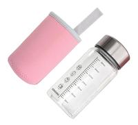 Hot Day Hot Glass Water Bottle 350ml Graduation Measuring Leak Proof Lid