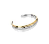 Hot Diamonds 18ct Gold Plate & Sterling Silver Two Tone Diamond Accent Bangle Bracelet
