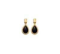 Hot Diamonds 18ct Gold Plated Black Onyx Stud Earrings