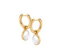 18ct Gold Plated Sterling Silver Calm Mother Of Pearl Earrings DE671