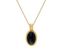 Hot Diamonds 18ct Gold Plated Oval Black Onyx Pendant Necklace