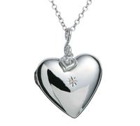 Hot Diamonds Sterling Silver Diamond Heart Locket Necklace DP132