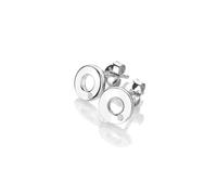 Hot Diamonds Amulet Sterling Silver Circle Stud Earrings for Women | Minimalist Round Earrings 9mm | Elegant 925 Sterling Silver Studs Set with Real Diamonds | Meaningful Jewels For Her