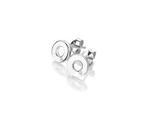 Hot Diamonds Amulet Sterling Silver Circle Stud Earrings for Women | Minimalist Round Earrings 9mm | Elegant 925 Sterling Silver Studs Set with Real Diamonds | Meaningful Jewels For Her