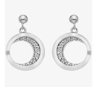 Hot Diamonds Celestial Sterling Silver White Topaz Moon Dropper Earrings DE687