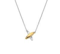 Hot Diamonds Coupled Crossover Two Tone Necklace 0.9 x 1.1cm, 40-45cm