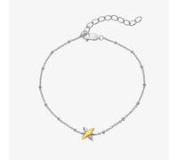 Hot Diamonds Coupled Two Tone Diamond Set Crossover Bracelet DL716