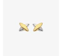 Hot Diamonds Coupled Two Tone Diamond Set Stud Earrings DE859