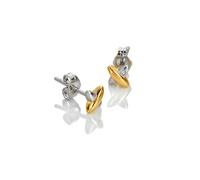 Hot Diamonds Coupled Two Tone Sterling Silver Diamond Earrings