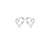 Hot Diamonds Delicate Pointed Twist Heart Earrings DE846 - Elegant Styling | - Sterling Silver