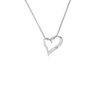 Hot Diamonds Delicate Pointed Twist Heart Necklace 1.5 x 1.1cm, 40-45cm