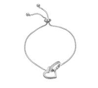 Hot Diamonds Devotion Diamond Sterling Silver Bracelet | 925 Sterling Silver White Topaz Heart Interlocking Bracelet with a Real Hand Set Diamond - Luxury Jewellery Gift Wrapping Included
