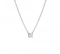 Hot Diamonds White Topaz Silver Solitaire Necklace | 925 Sterling Silver with Diamond and White Topaz Pendant | Dainty Diamond Necklace | Classic Solitaire Jewellery Gift for Her