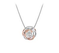 Hot Diamonds Eternal Rose Gold Plate Accents Rose Large Pendant of 40-46cm