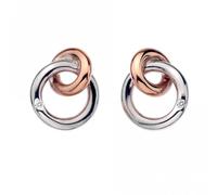 Hot Diamonds 18 ct Rose Gold Plated Eternity Interlocking Stud Earrings