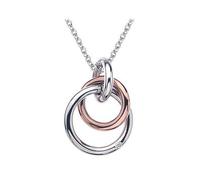 Hot Diamonds Eternity Sterling Silver And 18 Carat Gold Vermeil Diamond Set Interlocking Pendant, Women