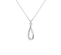 Hot Diamonds Flourish Sterling Silver Pendant Necklace | 925 Sterling Silver with Three Real Diamonds | Elegant Women’s Jewellery Gift on Adjustable 40-45cm Chain