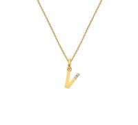 Hot Diamonds Gold Plated Initial Letter Pendant Necklace | 18ct Yellow Gold Plated 925 Sterling SIlver | Gift Wrap Included (Letter V)