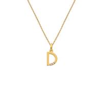 Hot Diamonds Gold Plated Initial Letter Pendant Necklace | 18ct Yellow Gold Plated 925 Sterling SIlver | Gift Wrap Included (Letter D)