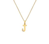 Hot Diamonds Gold Plated Initial Letter Pendant Necklace | 18ct Yellow Gold Plated 925 Sterling SIlver | Gift Wrap Included (Letter J)