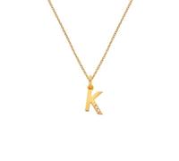 Hot Diamonds Gold Plated Initial Letter Pendant Necklace | 18ct Yellow Gold Plated 925 Sterling SIlver | Gift Wrap Included (Letter K)
