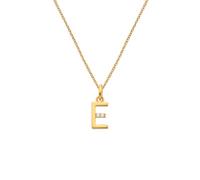 Hot Diamonds Gold Plated Initial Letter Pendant Necklace | 18ct Yellow Gold Plated 925 Sterling SIlver | Gift Wrap Included (Letter E)