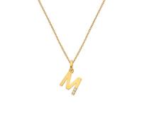 Hot Diamonds Gold Plated Initial Letter Pendant Necklace | 18ct Yellow Gold Plated 925 Sterling SIlver | Gift Wrap Included (Letter M)