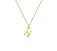 Hot Diamonds Gold Plated Initial Letter Pendant Necklace | 18ct Yellow Gold Plated 925 Sterling SIlver | Gift Wrap Included (Letter H)