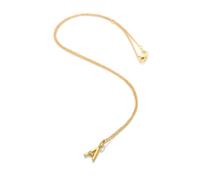 Hot Diamonds Gold Plated Initial Letter Pendant Necklace | 18ct Yellow Gold Plated 925 Sterling SIlver | Gift Wrap Included (Letter A)