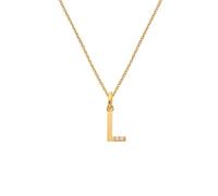 Hot Diamonds Gold Plated Initial Letter Pendant Necklace | 18ct Yellow Gold Plated 925 Sterling SIlver | Gift Wrap Included (Letter L)