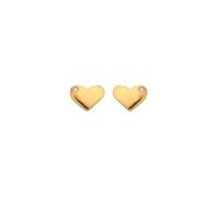 Hot Diamonds Gold Plated Silver Heart Stud Earrings - 18ct Gold Plated 925 Sterling Silver & Hand-set Real Diamonds | Luxury Gift Wrap Included