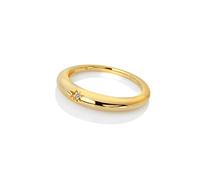 Hot Diamonds Gold Plated Sterling Silver Band Ring with Real Diamond, 925 Silver (L)